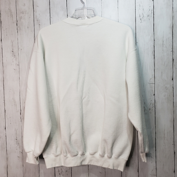 Vintage Lee Women's White Crewneck Sweatshirt Lace - Picture 6 of 8